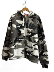 画像：ジップパーカー/XL/コットン/GRY/カモフラ