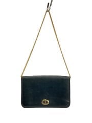 画像：ショルダーバッグ/レザー/BLK/無地