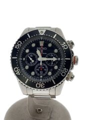 画像：ソーラー腕時計/アナログ/ステンレス/BLK/SLV/V175-0AD0