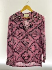 画像：17SS/長袖シャツ/38/シルク/PNK/総柄/470990 ZID73