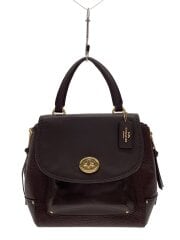 画像：ショルダーバッグ/レザー/BRW/無地/F30525