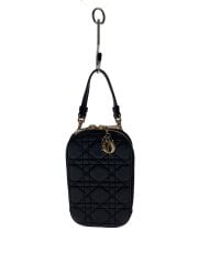画像：LADY DIOR/フォンホルダー/ポーチ/レザー/BLK//