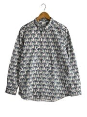 画像：長袖ブラウス/XL/コットン/IVO/花柄/pf-cr-72276//