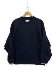 画像：長袖Tシャツ/S/コットン/BLK/プリント/ST325