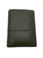画像：2つ折り財布/レザー/KHK/メンズ//