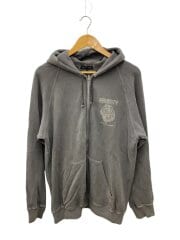 画像：ジップパーカー/3/コットン/GRY/無地