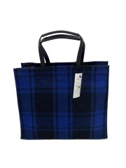 画像：ハンドバッグ/--/ブルー/チェック