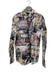 画像：長袖シャツ/L/コットン/マルチカラー/総柄/194393