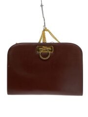 画像：ショルダーバッグ/レザー/BRW/無地