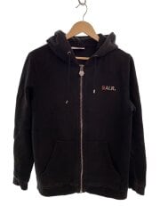 画像：ジップパーカー/M/コットン/BLK