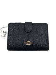 画像：2つ折り財布/レザー/BLK/レディース