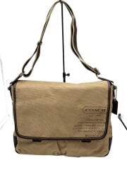 画像：ショルダーバッグ/キャンバス/BEG/無地/F70587