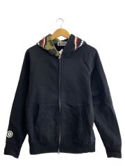 画像：ジップパーカー/M/コットン/ブラック/カモフラ/001ZPJ801012M