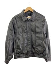 画像：レザージャケット・ブルゾン/--/レザー/ブラック/無地