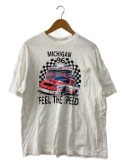 画像：Tシャツ/XL/コットン/ホワイト/プリント/90s/シングルステッチ/レーシング//