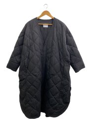 画像：ロングダウンジャケット/--/コットン/BLK