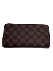 画像：1)ジッピー・ウォレット_ダミエ・エベヌ/PVC/BRW/レディース