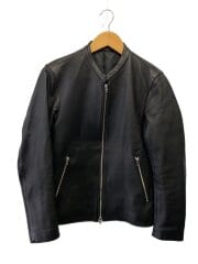 画像：レザージャケット・ブルゾン/M/羊革/BLK/無地/L17SS-17