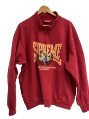 画像：スウェット/XL/コットン/RED/25AW Crest Applique Half Zip P