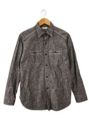 画像：長袖シャツ/36/コットン/GRY/無地/duck digger/シャンブレーワークシャツ