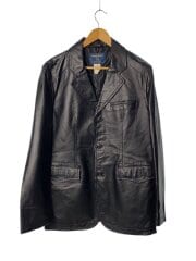 画像：レザージャケット・ブルゾン/L/豚革/BLK/無地/2W5-5565