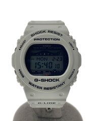 画像：ソーラー腕時計・G-SHOCK/デジタル/ラバー/WHT/WHT/SS
