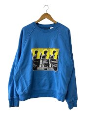 画像：L/コットン/BLU/CES25CS04/TRANSMISSION BIG CREW NECK/前面シミあり//