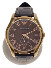 画像：クォーツ腕時計/アナログ/レザー/BRW/BRW/SS/AR-1705