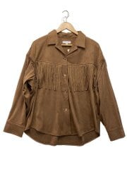 画像：26AW/F/SUEDE FRINGE シャツ/2/ポリエステル/ブラウン/010JA7300631