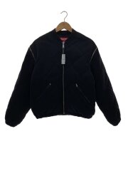 画像：25AW/Zip-Off Sleeve Quilted Bomber Jacket/S/コットン/ブラック