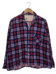 画像：60s/Pennleigh/オープンカラーシャツ/レッド×ネイビー//コットン/RED