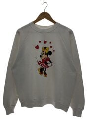 画像：80s/MADE IN USA/Minnie/プリント/ラグランスウェット/XL/コットン/WHT