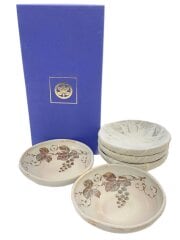 画像：皿/5点セット/WHT/947-140/ぶどう/煮物鉢/未使用/箱有