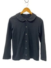 画像：長袖ブラウス/M/コットン/BLK/TE-T021//
