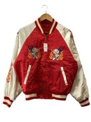 画像：スカジャン/FREE/ポリエステル/RED/無地