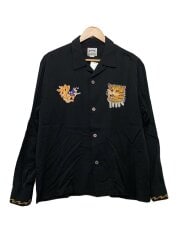 画像：長袖シャツ/M/レーヨン/BLK/41162//