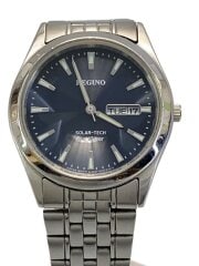 画像：ソーラー腕時計/アナログ/ステンレス/BLU/SLV/SS/E101-S28221