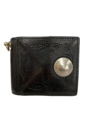 画像：2つ折り財布/レザー/BLK/メンズ