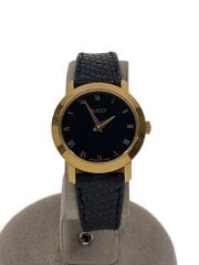 画像：クォーツ腕時計/アナログ/レザー/BLK/BLK/2200L//