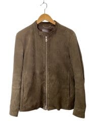 画像：シングルライダースジャケット/L/羊革/BRW/無地