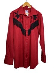 画像：長袖シャツ/L/ポリエステル/RED