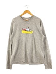 画像：長袖Tシャツ/XL/コットン/GRY/プリント//