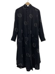画像：シャツワンピース/2/ウール/BLK/ドット/YF-D21-121