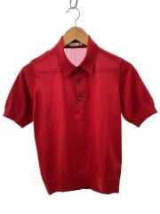 画像：ポロシャツ/2/コットン/RED/無地/261-11420
