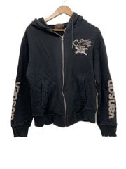 画像：ジップパーカー/LL/コットン/BLK