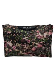 画像：クラッチバッグ/PVC/BLK/花柄/TE1103