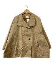 画像：スタンドカラーミドル丈トレンチコート/36/コットン/BEG/無地/UR26130-2070001//