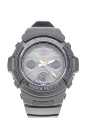 画像：ソーラー腕時計/アナログ/ラバー/BLK/BLK/AWG-M100B