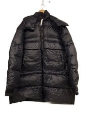 画像：フードダウンジャケット/M/ナイロン/NVY/無地