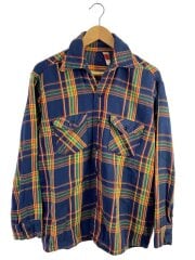 画像：長袖シャツ/16/コットン/NVY/チェック